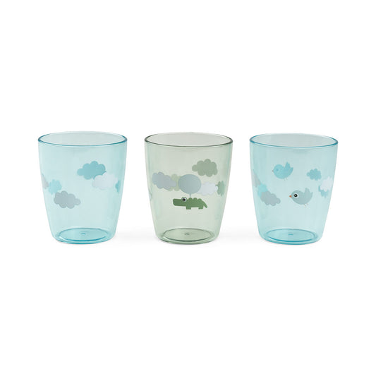 Yummi mini Glas 3-er Pack Happy clouds Grün