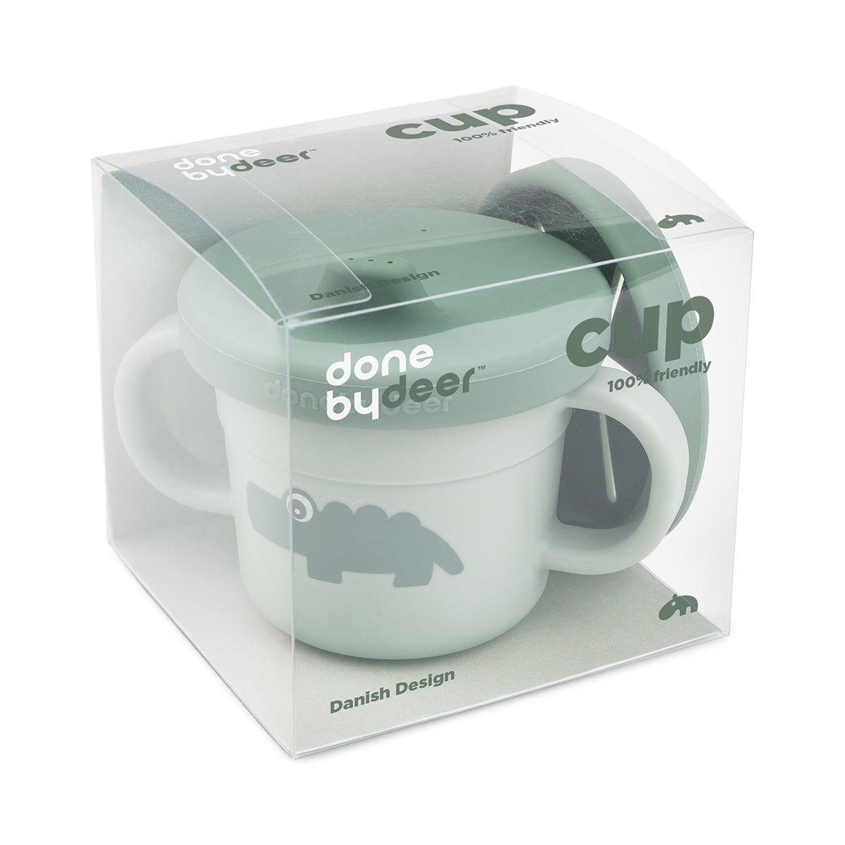 Foodie Snack & Trinkbecher Set Croco Grün
