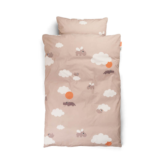 Bettwäsche Junior DK GOTS Happy clouds Rosa