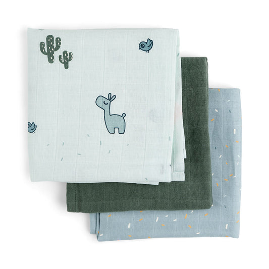 Mullwindeln 3-er Pack GOTS Lalee Blau