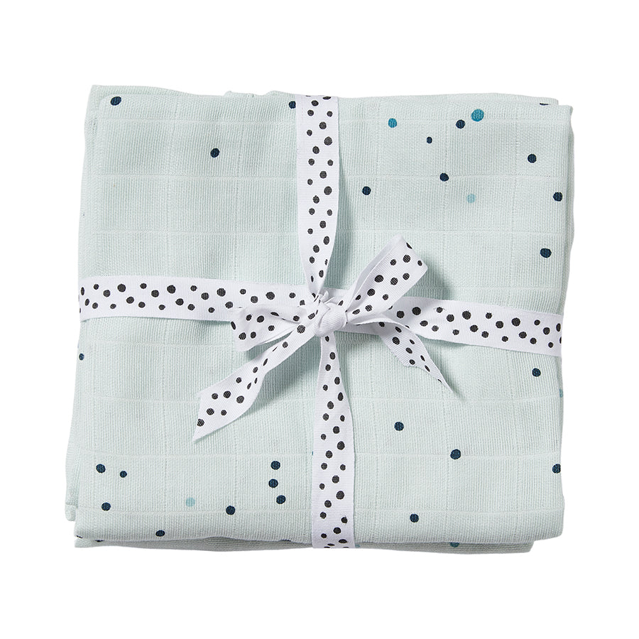 Mullwindel Wrap 2 Stück Dreamy dots Blau