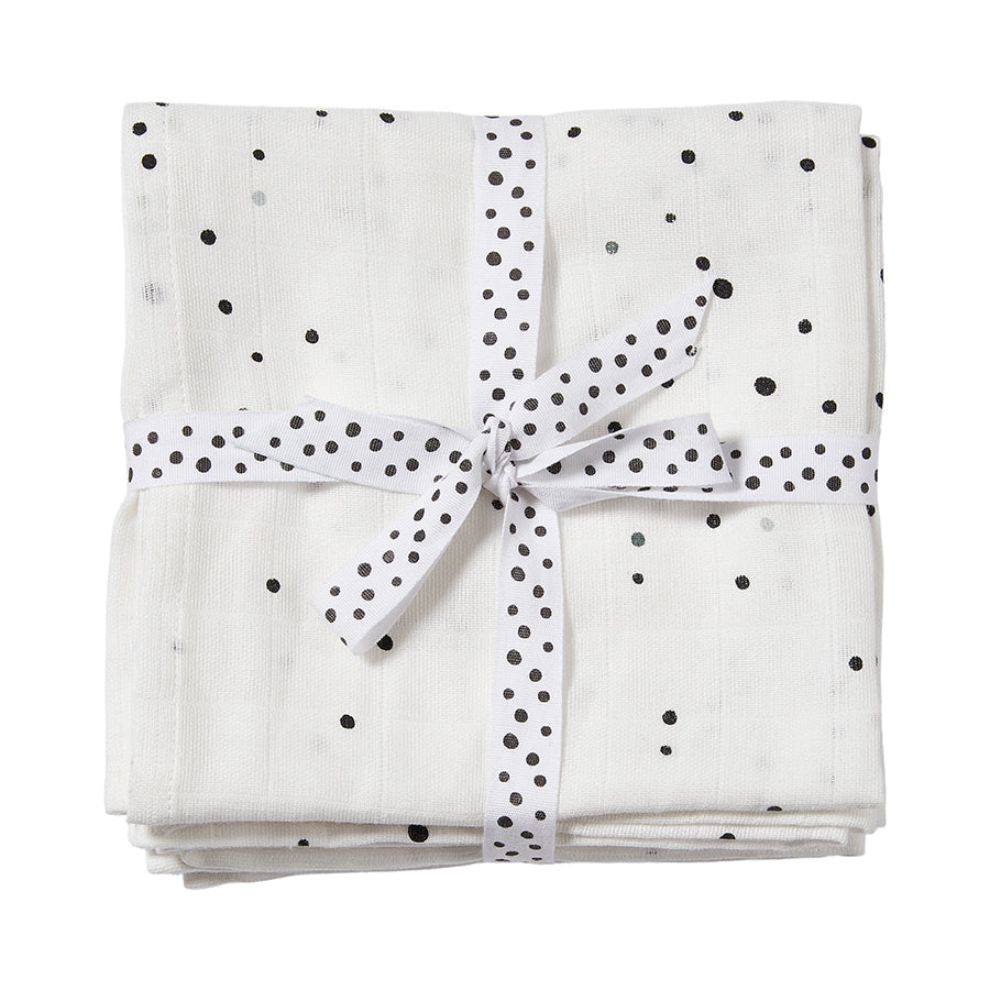 Mullwindel Wrap 2 Stück Dreamy dots Schwarz/Weiss