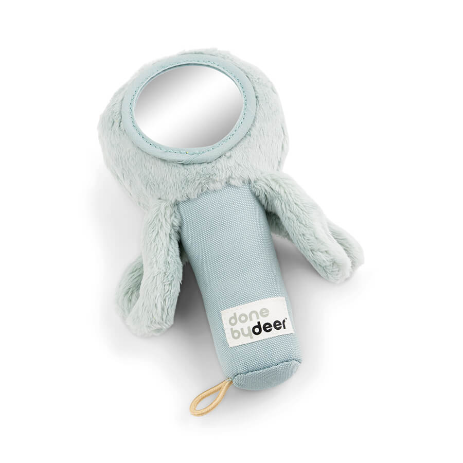 Sensorische Rassel mit Spiegel Jelly Blau