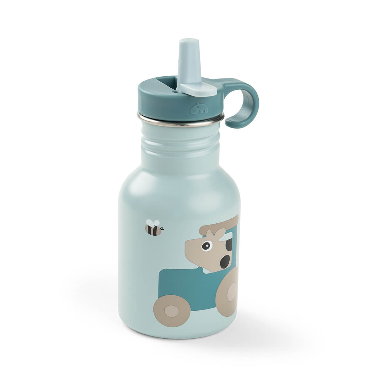 Edelstahl Flasche Tiny farm Blau 350 ml