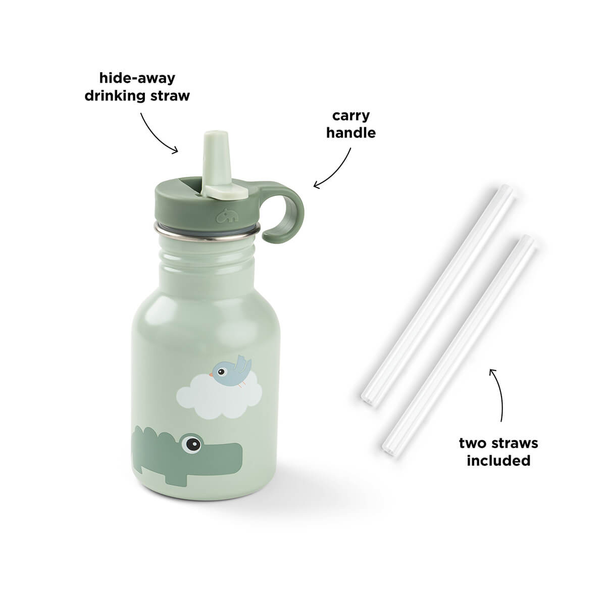 Edelstahl Flasche Playground Grün 350 ml