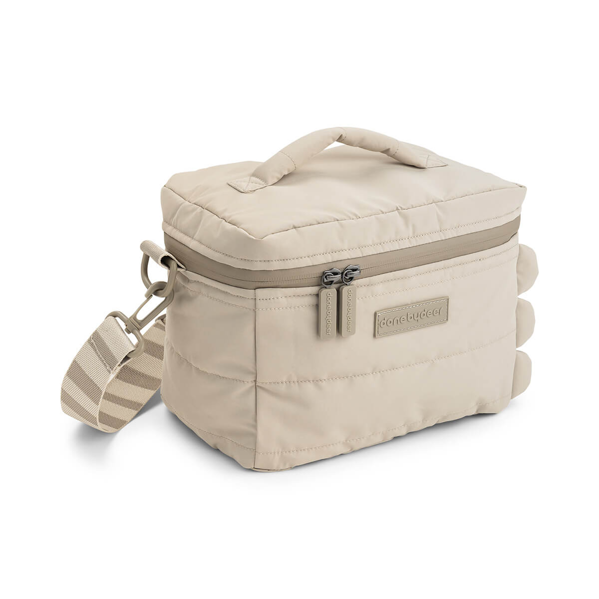 Gesteppte Thermotasche Croco Sand