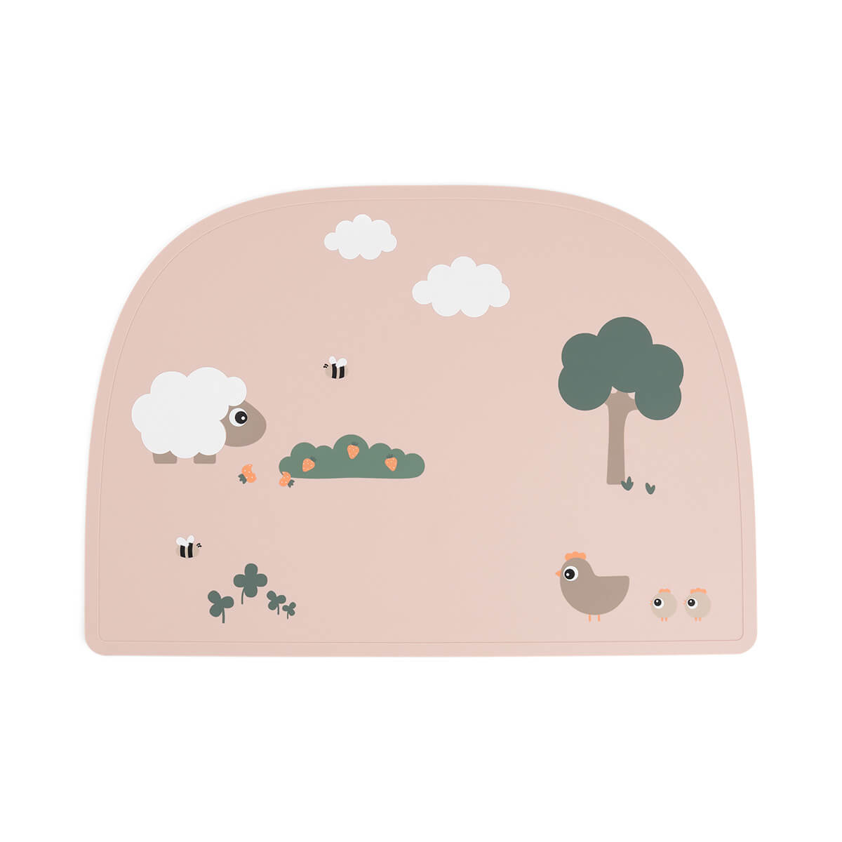 Silikon-Tischset Tiny farm Rosa