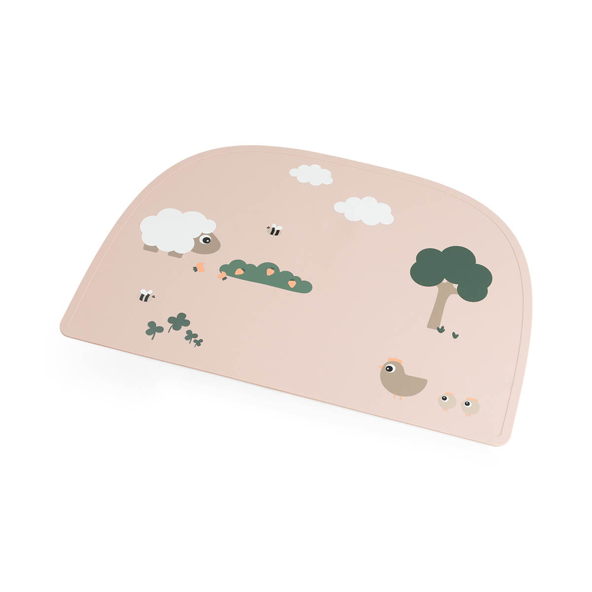Silikon-Tischset Tiny farm Rosa