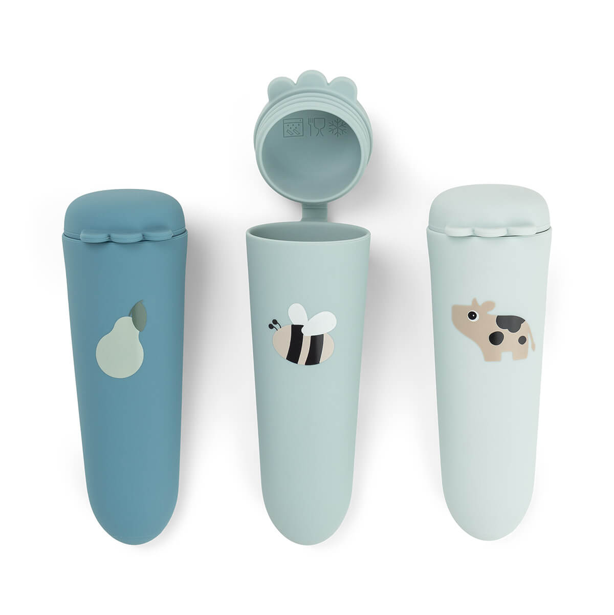 Eisform aus Silikon 3-er Set Dotti Blau
