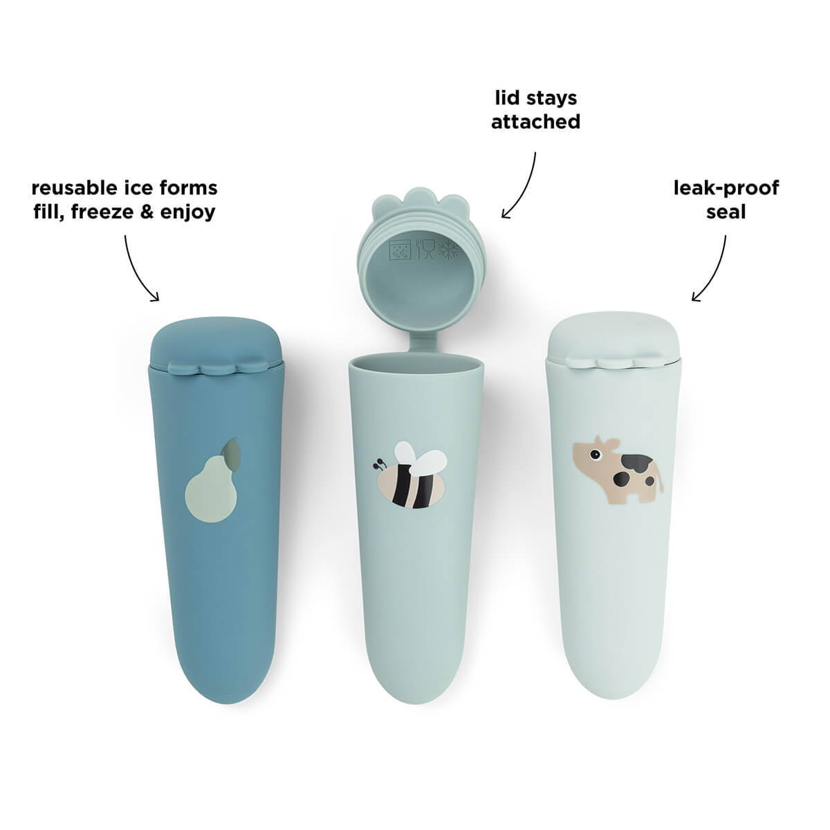 Eisform aus Silikon 3-er Set Dotti Blau