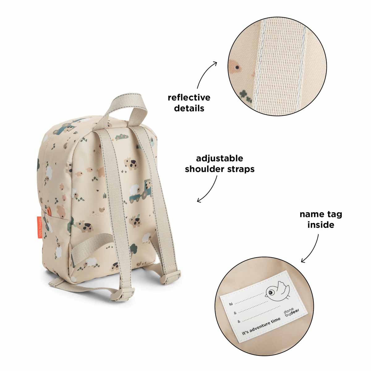 Kleiner Rucksack Tiny farm Sand 4 L