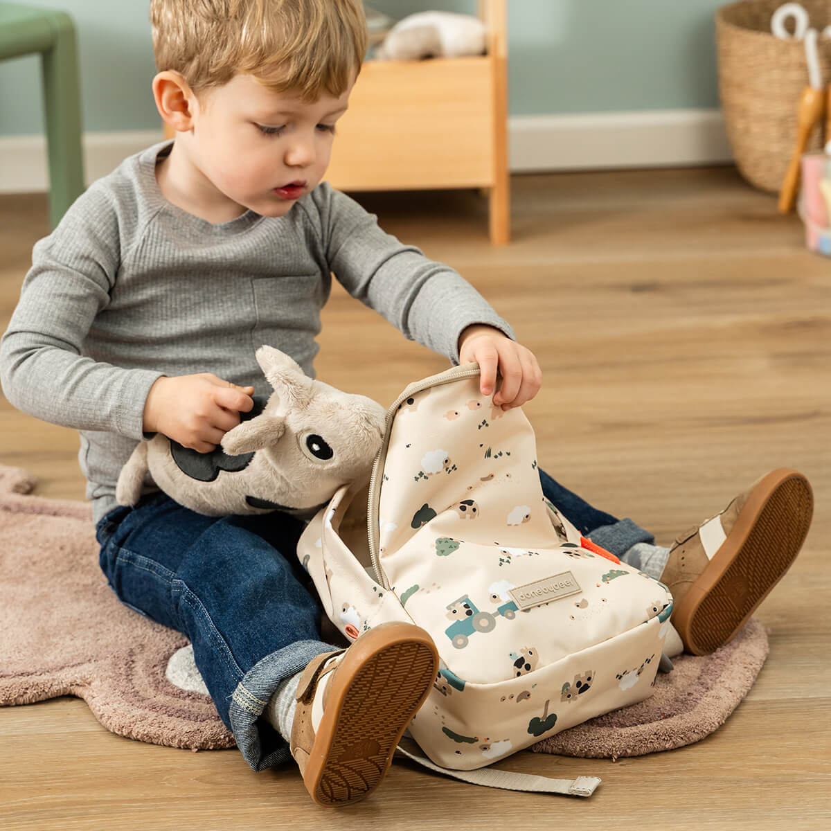 Kleiner Rucksack Tiny farm Sand 4 L