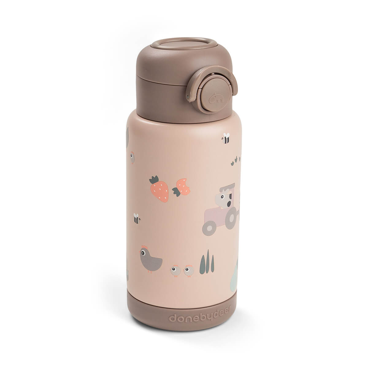 Thermo-Strohhalmflasche Tiny farm Rosa 340 ml