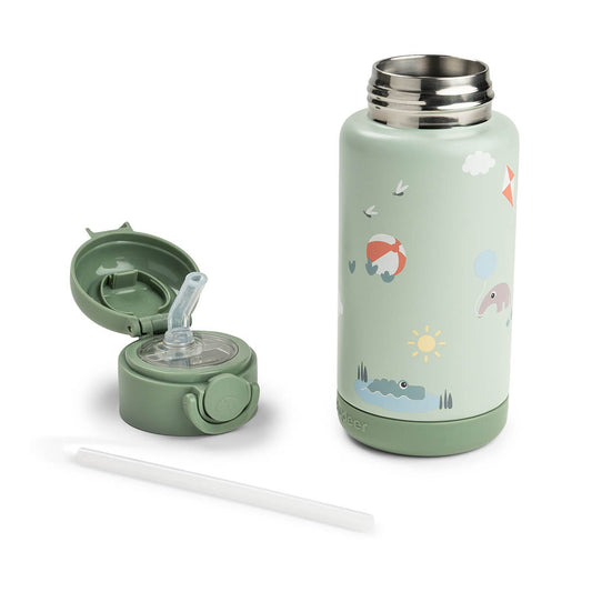 Thermo-Strohhalmflasche Playground Grün 340 ml