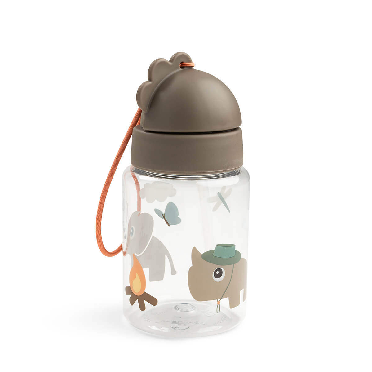 Trinkflasche mit Strohhalm Tiny trails Sand 350 ml