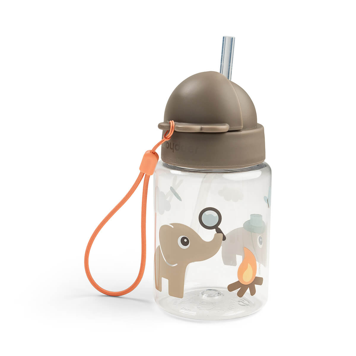 Trinkflasche mit Strohhalm Tiny trails Sand 350 ml