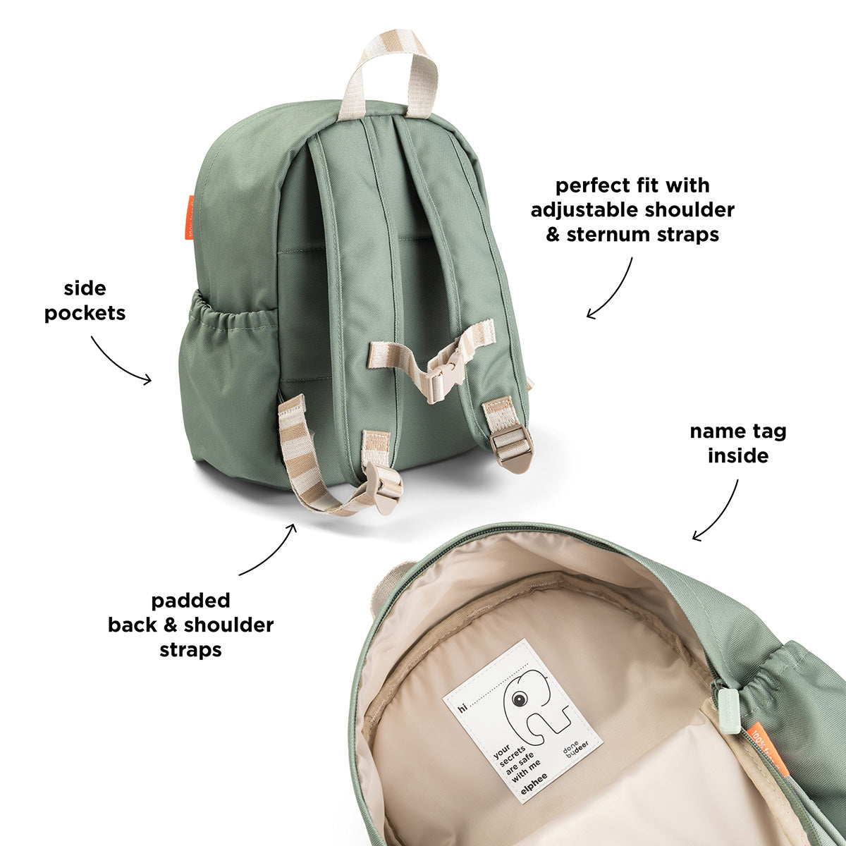 Kinder Rucksack Playground Grün 7,5 L