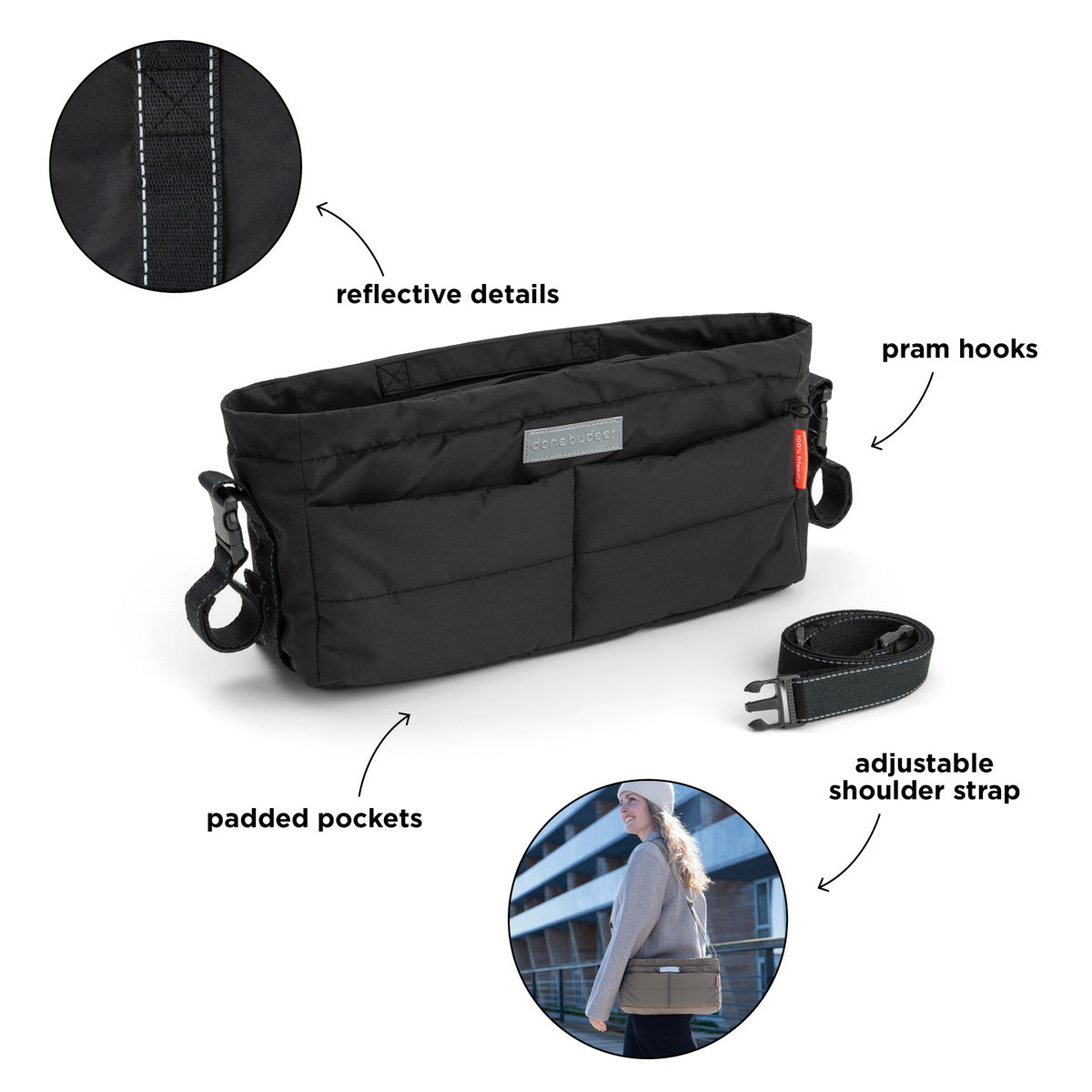 Kinderwagen-Organizer Schwarz