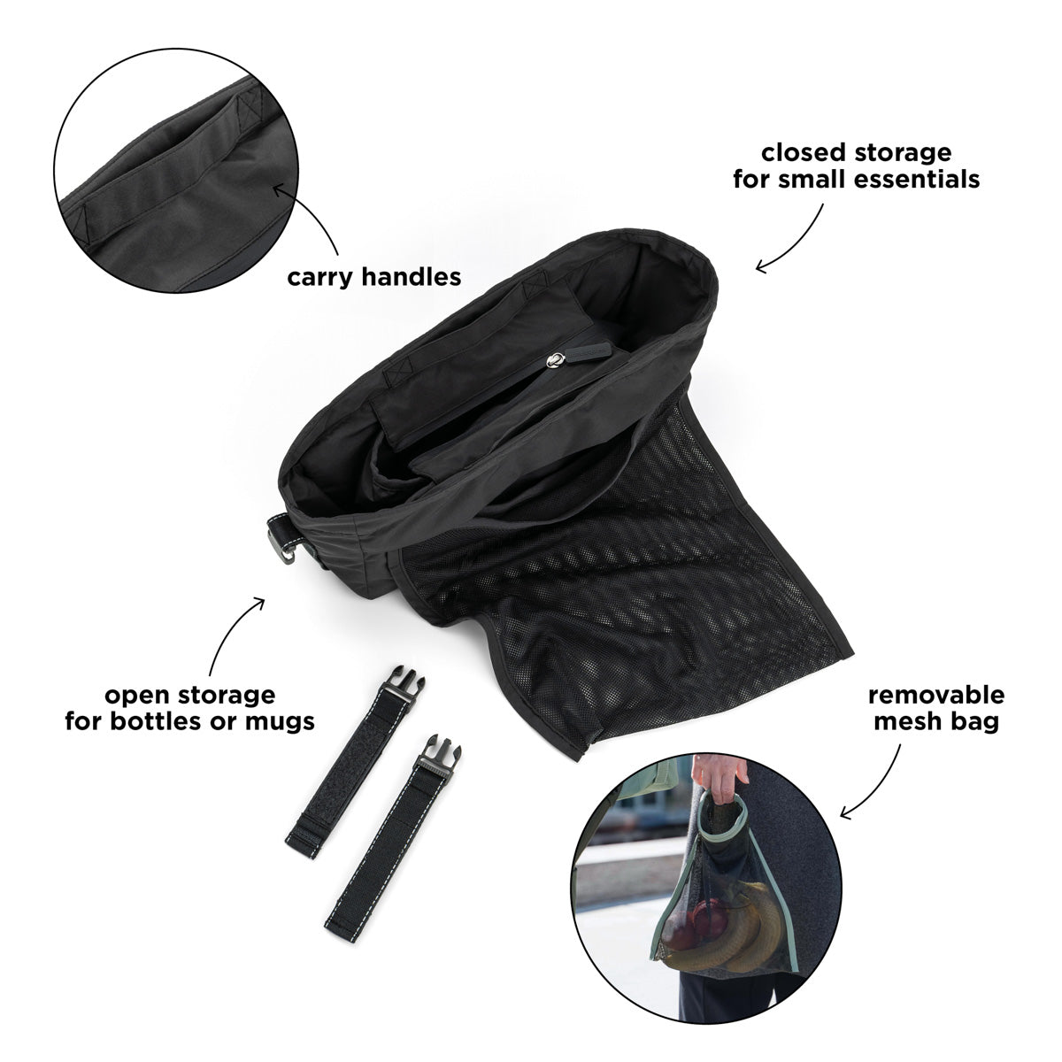 Kinderwagen-Organizer Schwarz