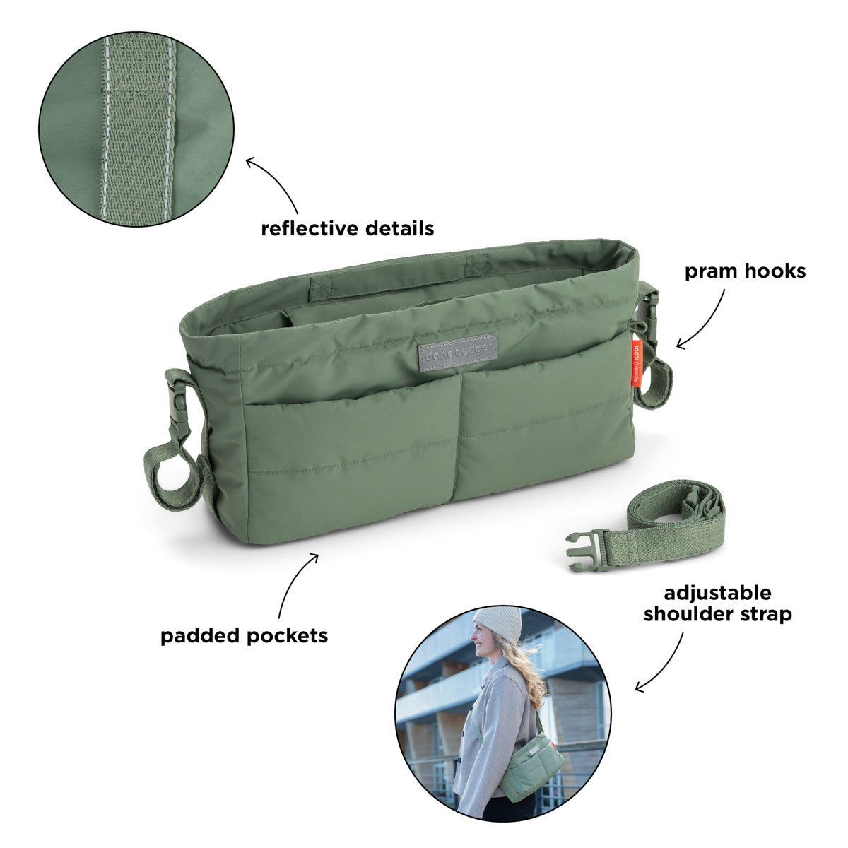 Kinderwagen-Organizer Grün