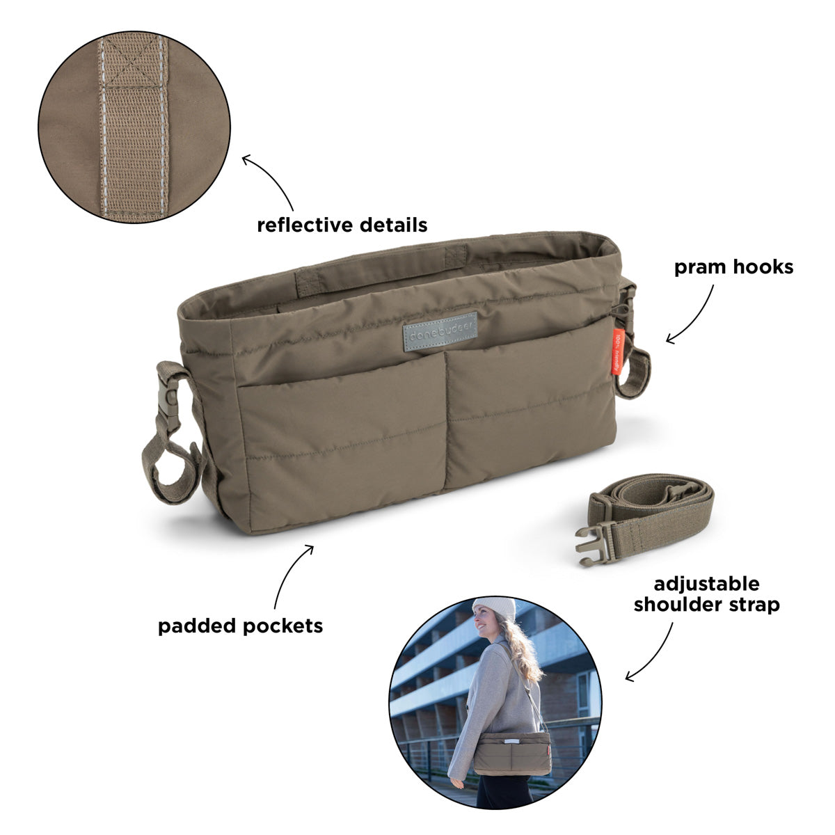 Kinderwagen-Organizer Taupe
