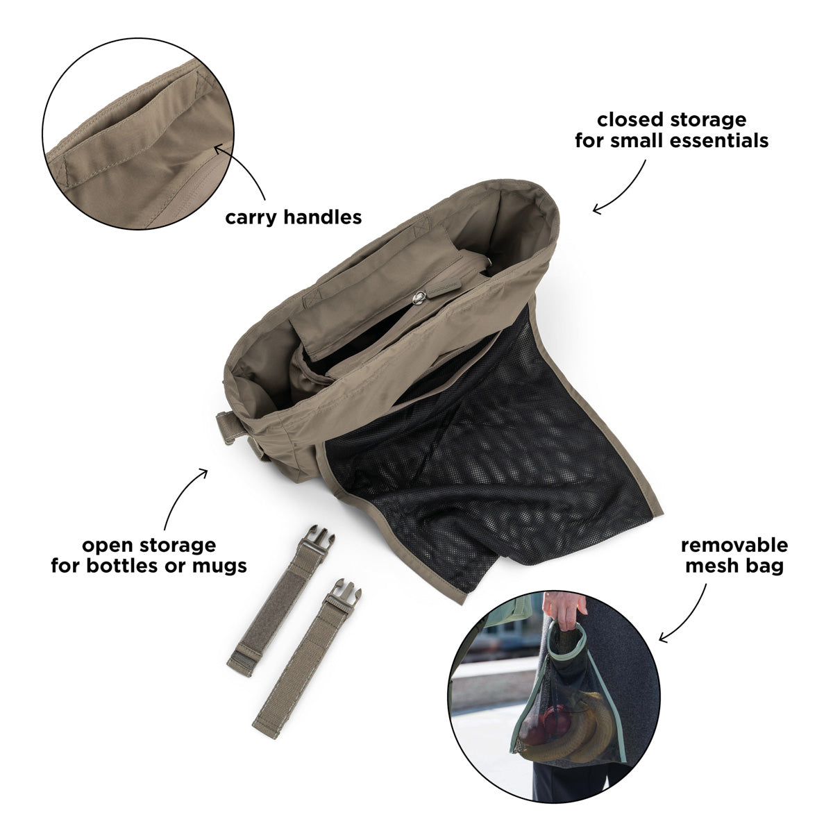 Kinderwagen-Organizer Taupe
