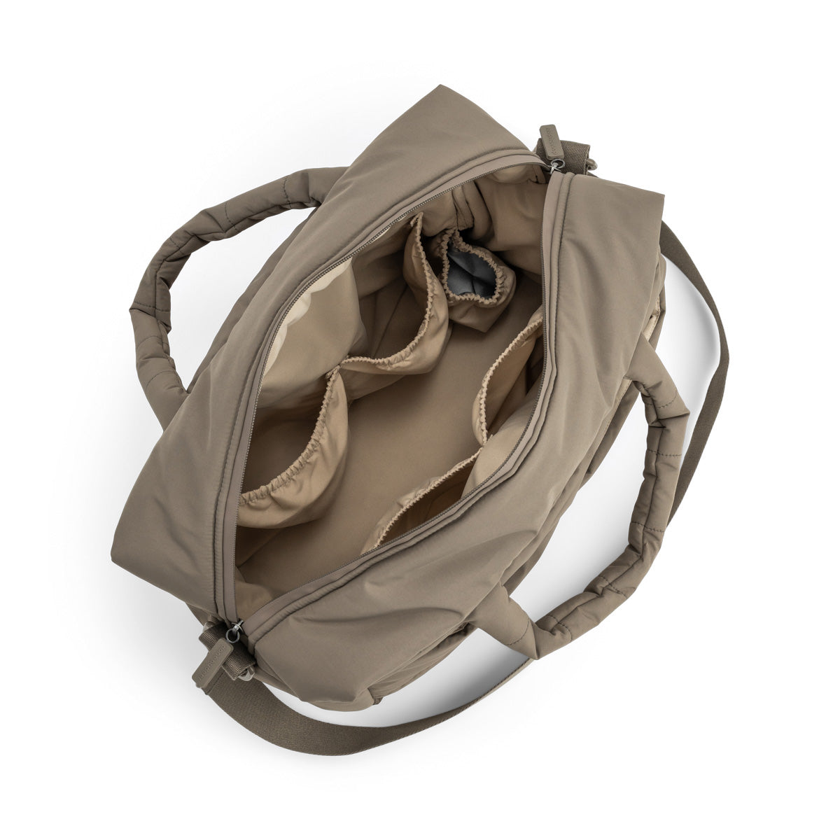 Gesteppte Wickeltasche Taupe