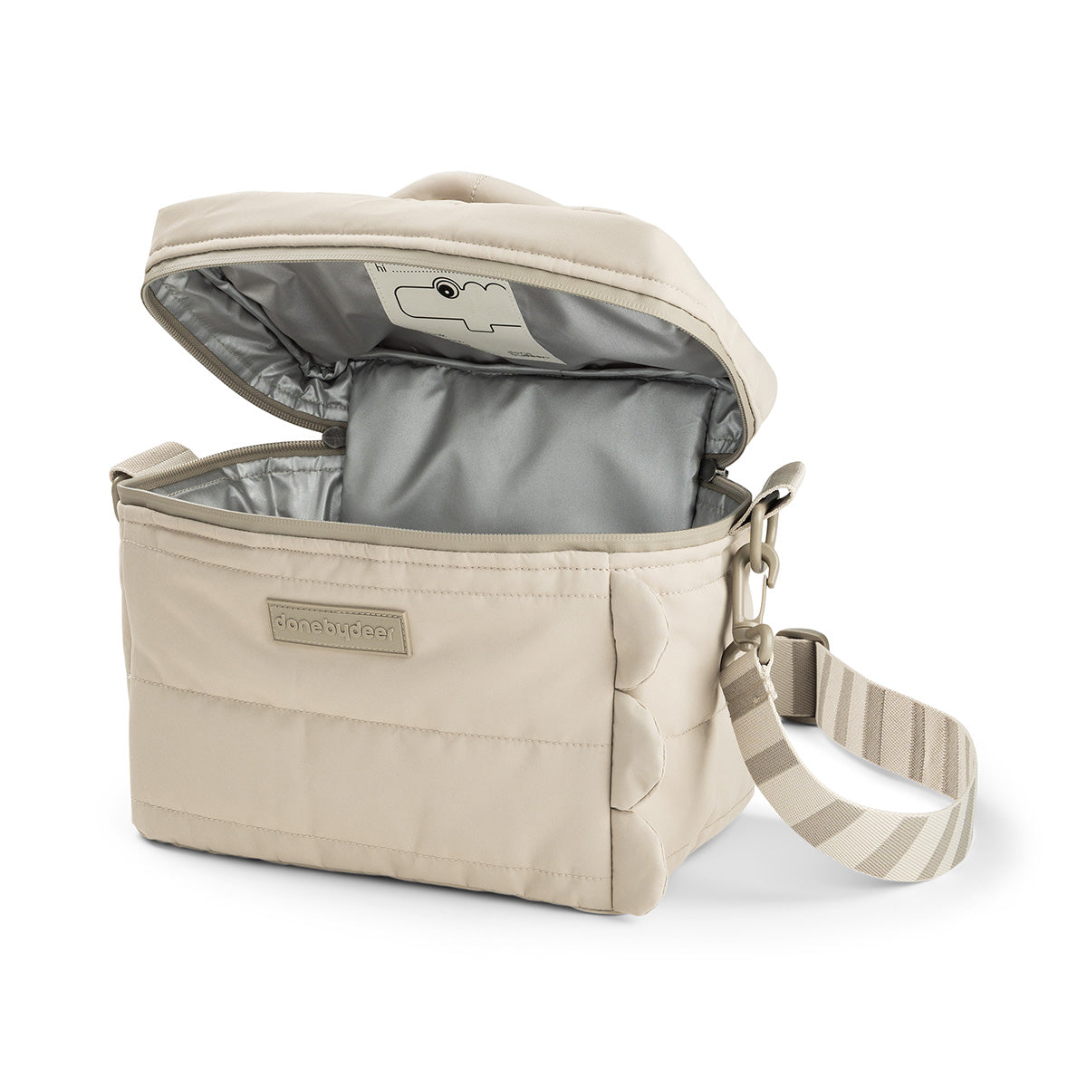Gesteppte Thermotasche Croco Sand