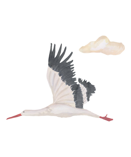 Wandsticker Storch klein