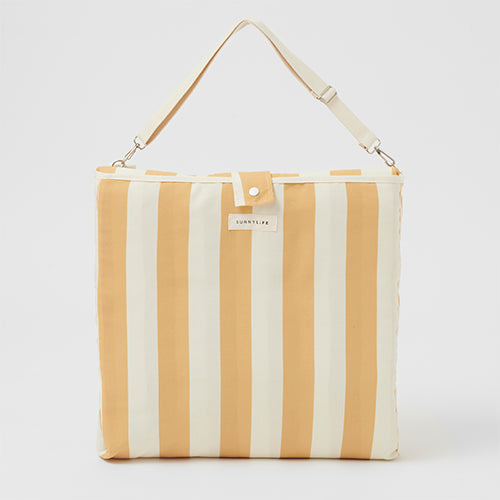 Reclining Beach Chair Mango Bay Golden Mustard Stripe