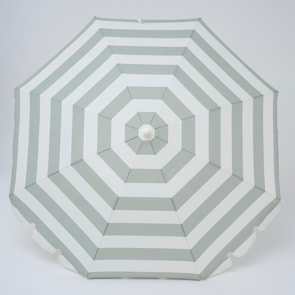 Compact Beach Umbrella Sea Sage Stripe