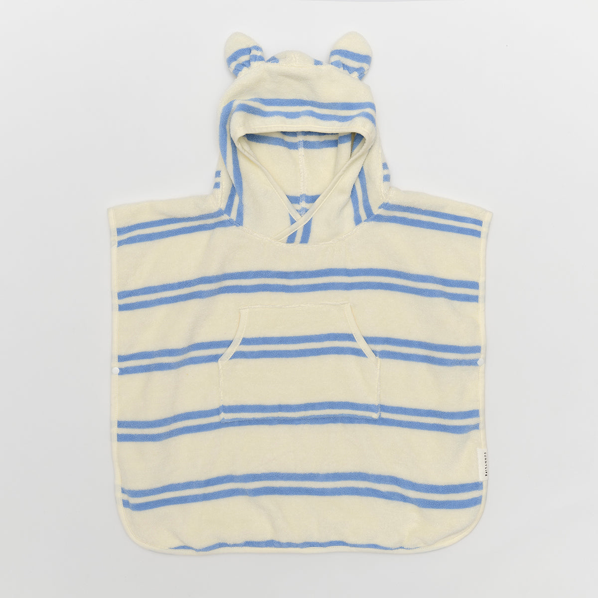 Kids Character Hooded Towel Sammy the Seagull Blue Stripe