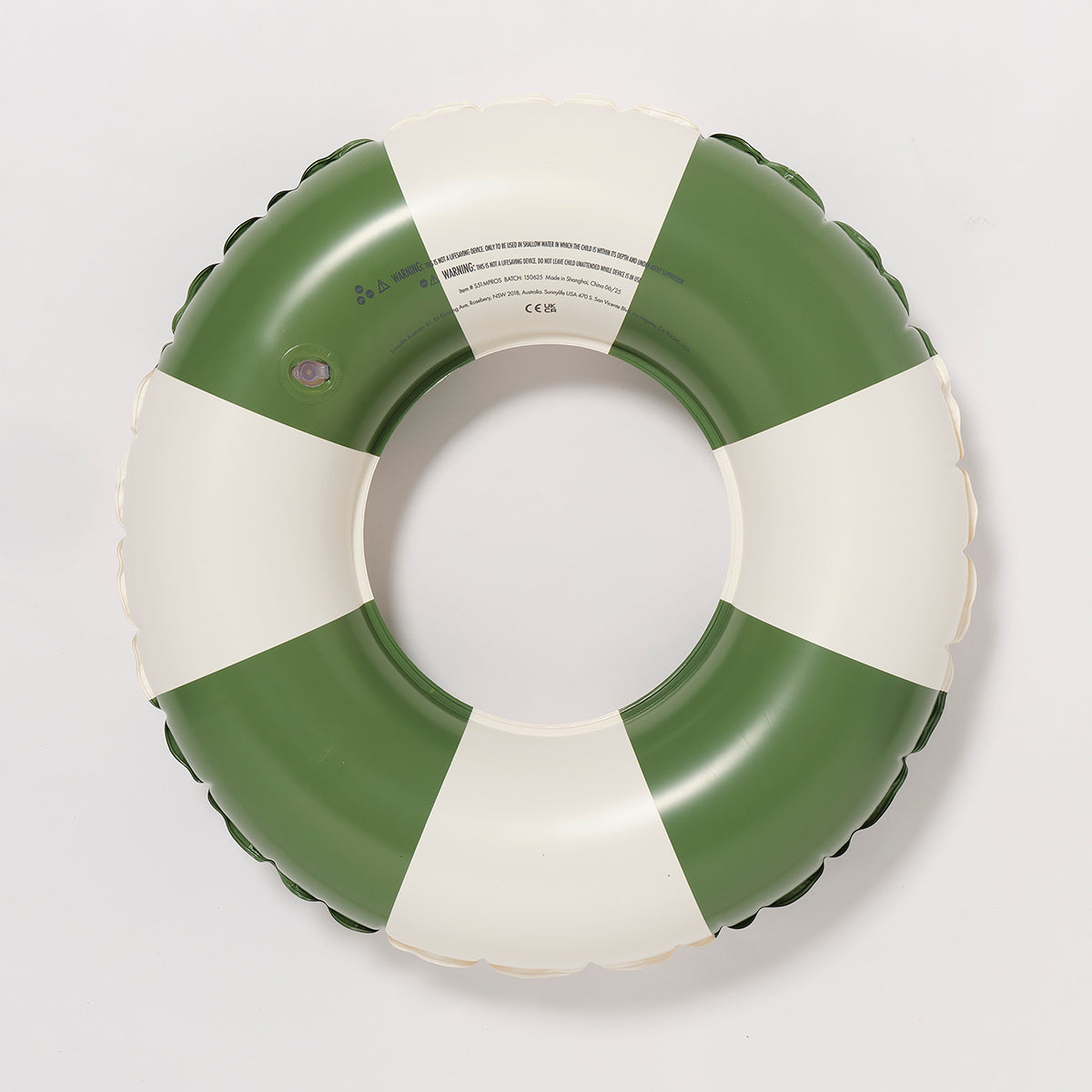 Mini Tube Pool Ring Olive Stripe