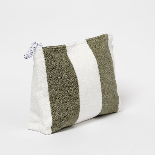 Frottee-Strandtasche The Vacay Olive Stripe