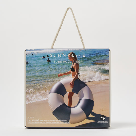 Tube Pool Ring Navy Stripe