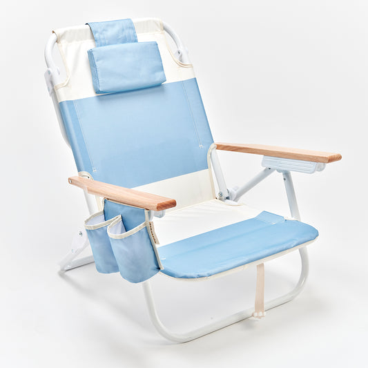 Deluxe Beach Chair La Mer Med Blue Block