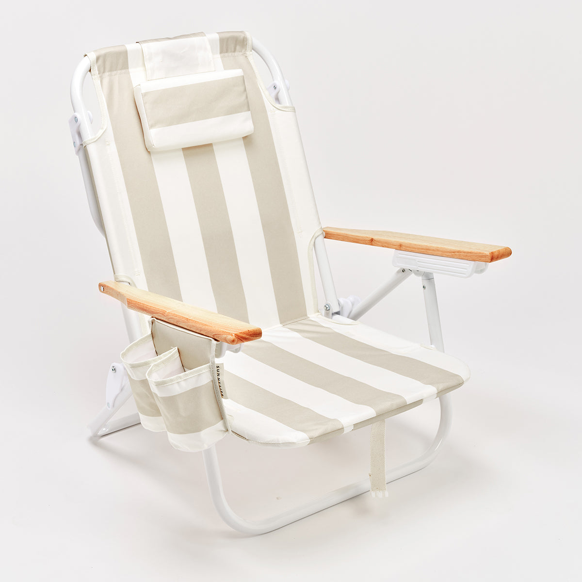 Deluxe Beach Chair Oyster Stripe