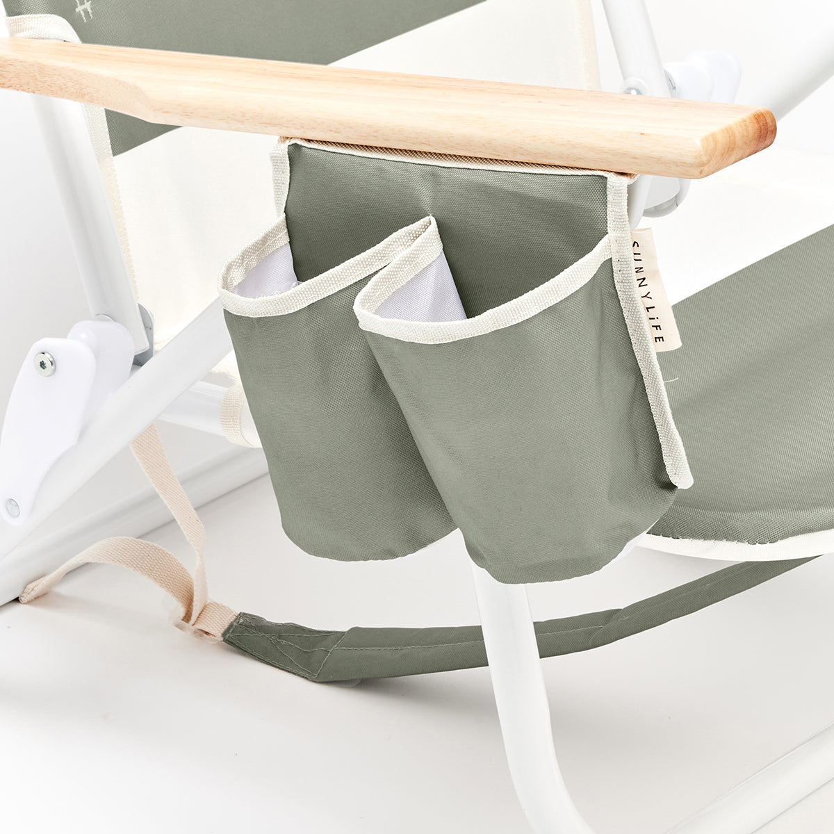 Deluxe Beach Chair Seagrass Sage Block