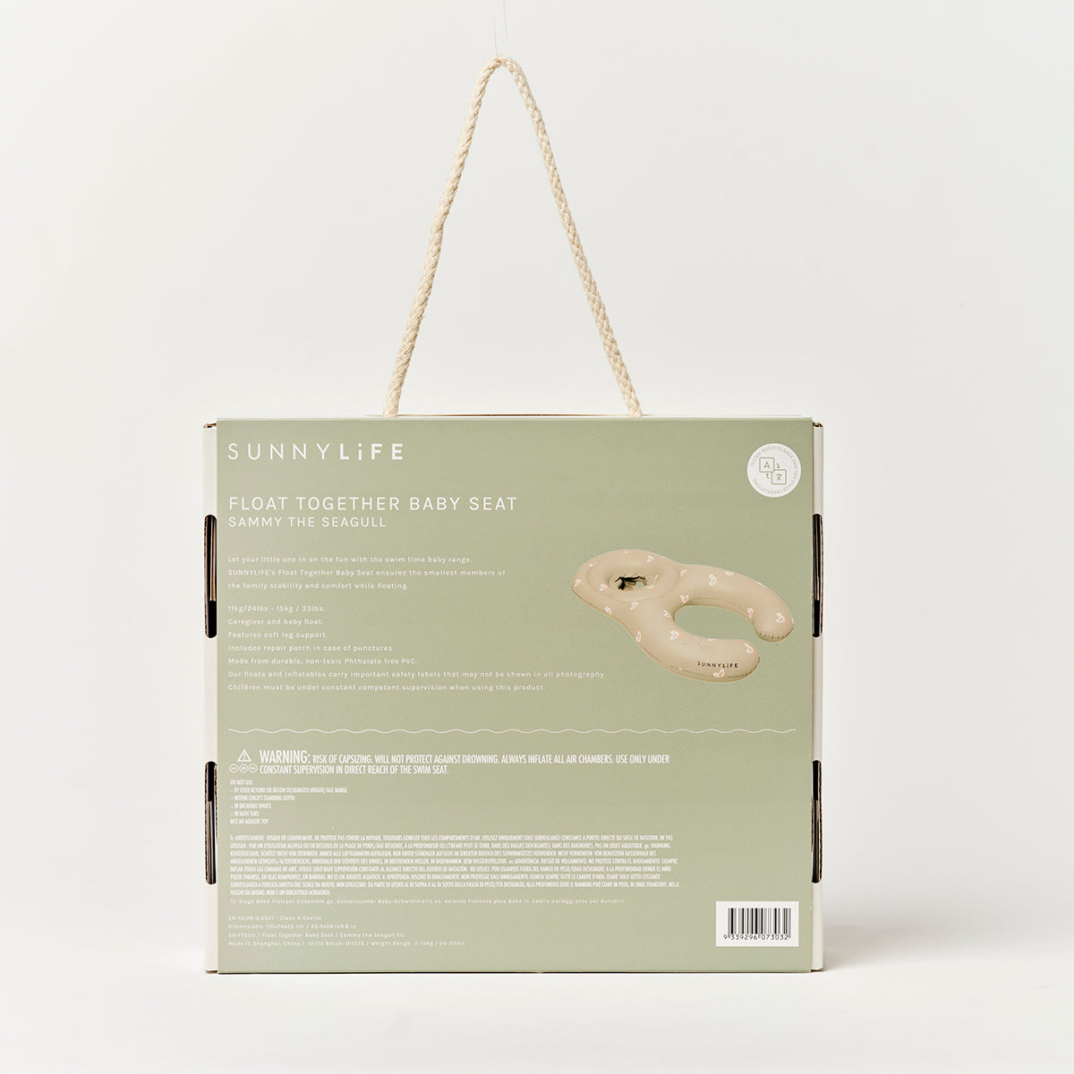 Float Together Baby Seat EU Sammy the Seagull Green