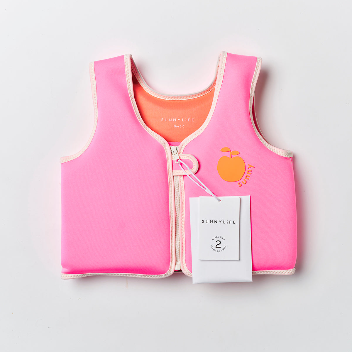 Float Vest 3-6 Poppy the Peach Neon Pink