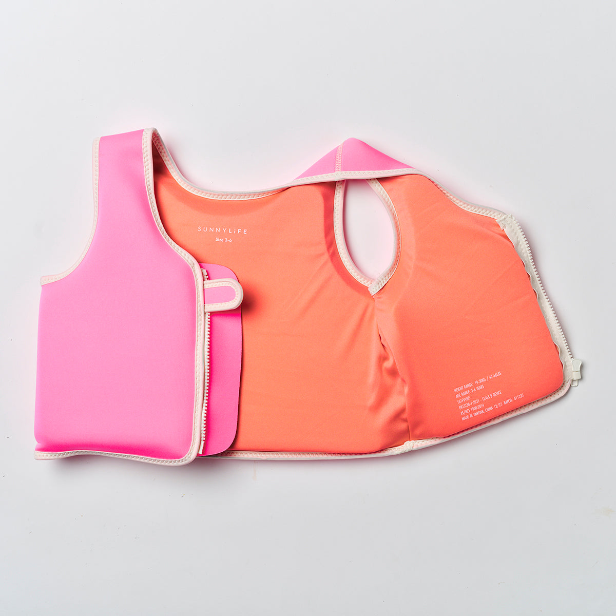 Float Vest 3-6 Poppy the Peach Neon Pink