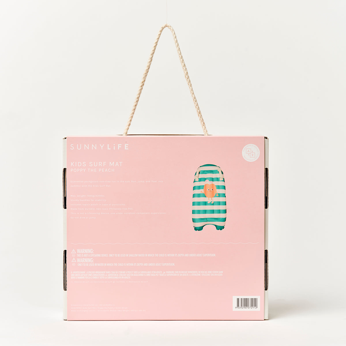 Kids Surf Mat Poppy the Peach Green Stripe