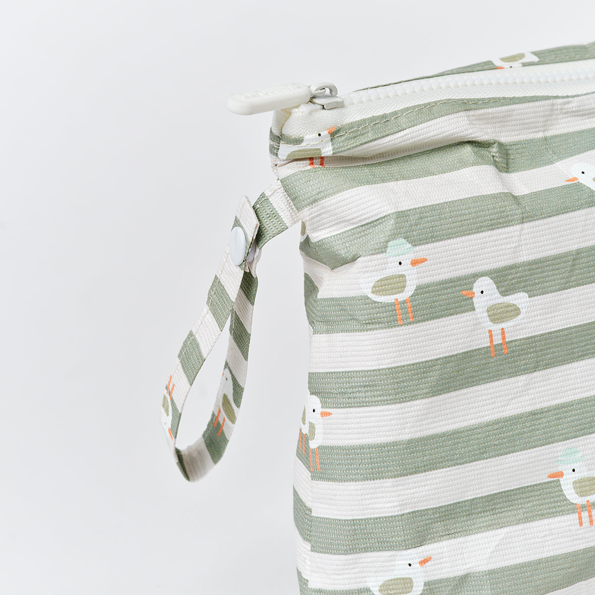 Kids Wet Bag Sammy the Seagull Green Stripe