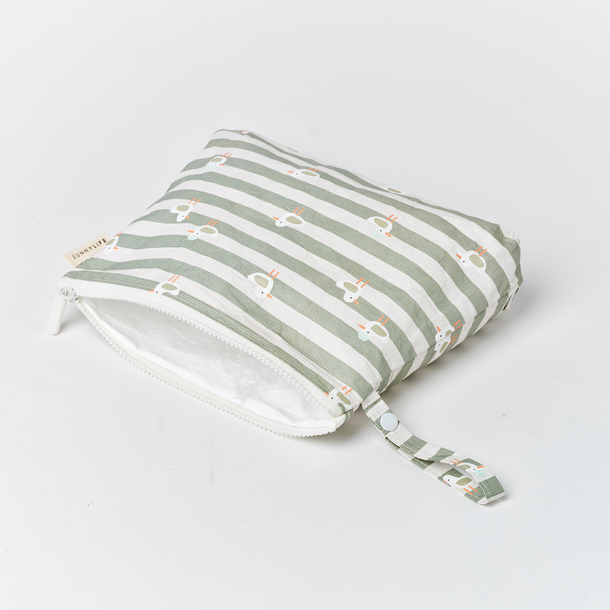 Kids Wet Bag Sammy the Seagull Green Stripe
