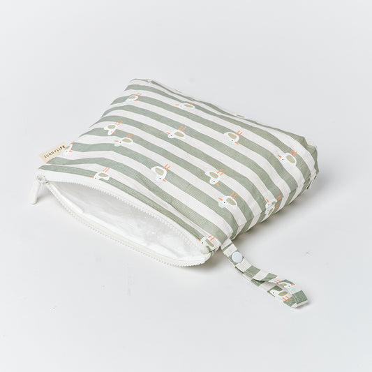 Kids Wet Bag Sammy the Seagull Green Stripe