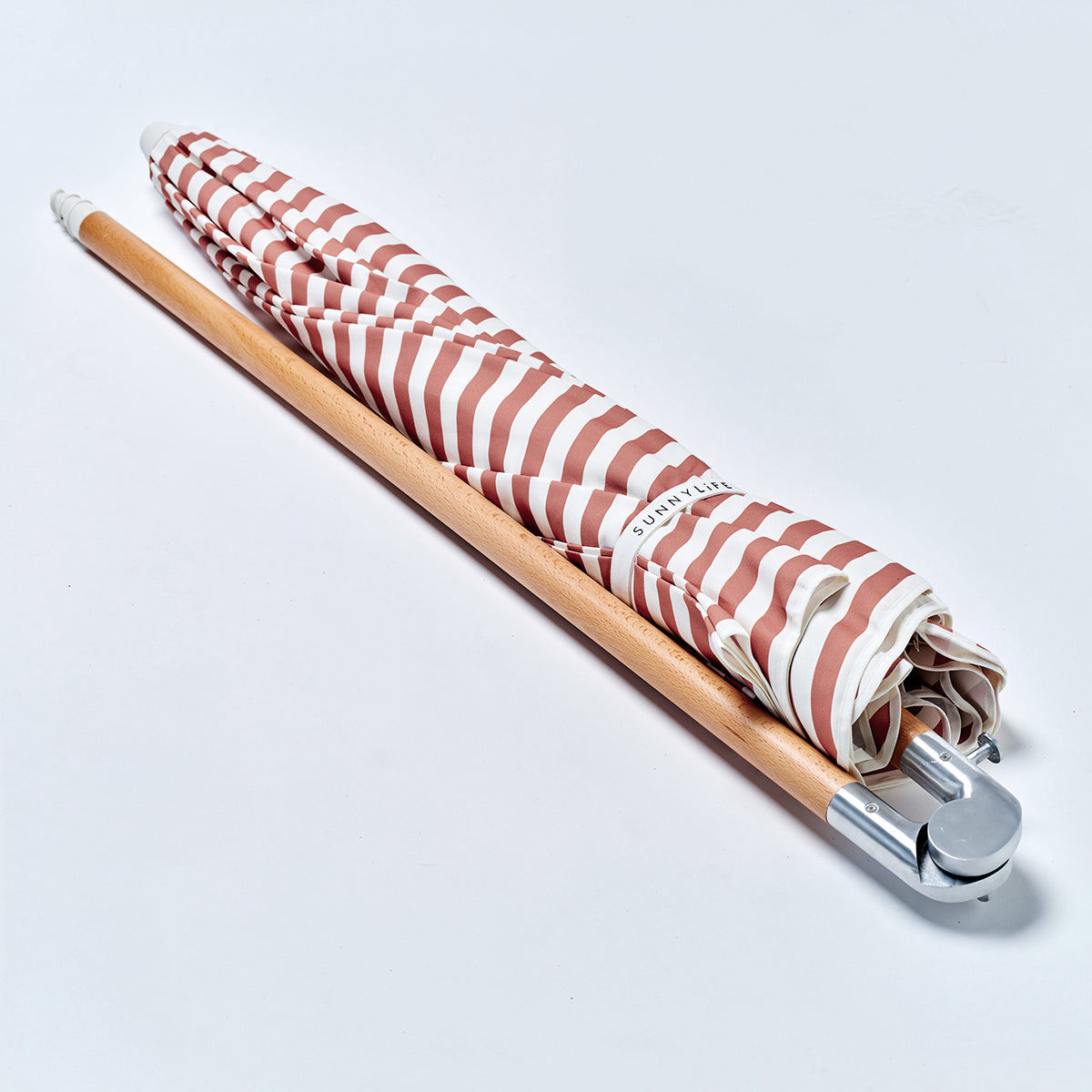 Luxe Beach Umbrella Tierra Clay Stripe