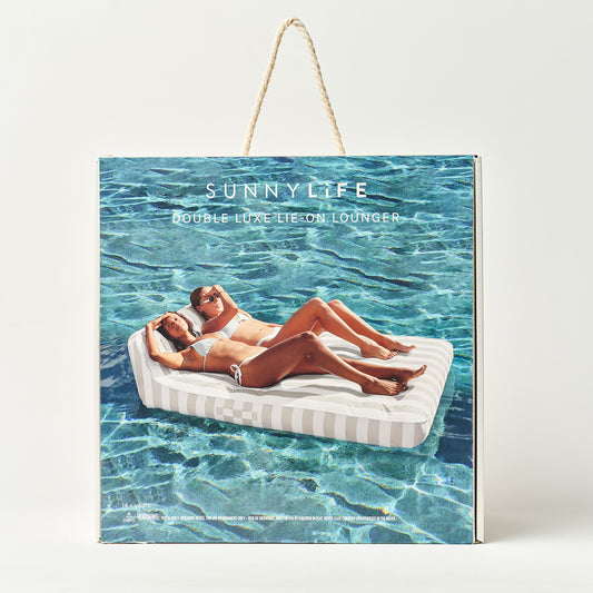 Luxe Double Lounger Oyster Stripe