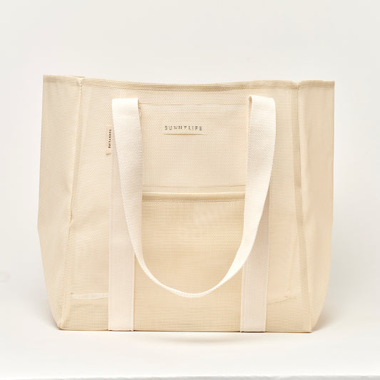 Mesh Beach Bag Oyster Cream