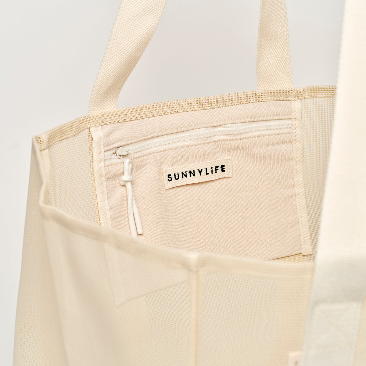 Mesh Beach Bag Oyster Cream