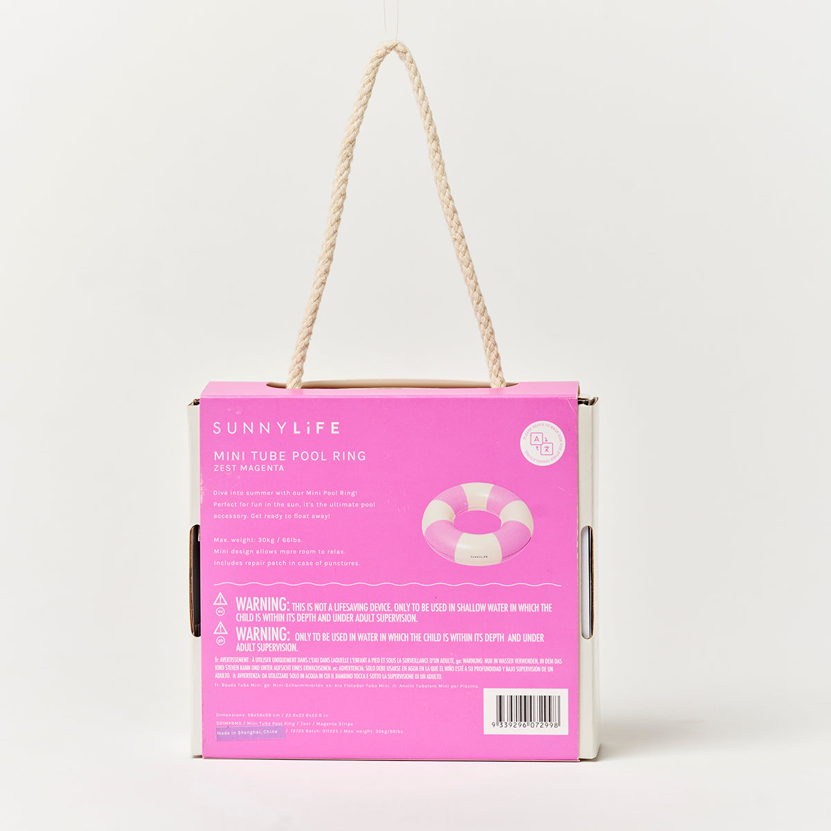Mini Pool Ring Pool Party Magenta Stripe